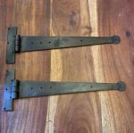 Beeswax, Wrought Iron 15" Penny End Tee Hinges (VFX29)